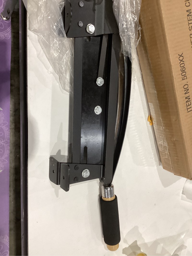 Condition photo showing As Is for 14-inch stainless steel flower stem cutter - heavy duty bunch cutter with safety lock - perfect for florists & gardeners