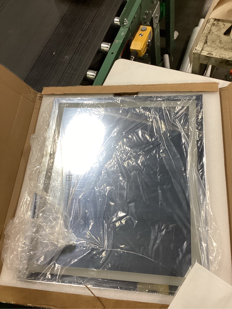Condition photo showing New/Like New for FENNIO Vanity Mirror with Lights?20"x23" Lighted Makeup Mirror, Large Makeup Mirror with Lights, Touch Sensor with Dimmable 3 Modes? Square White White 20"L x 22"W