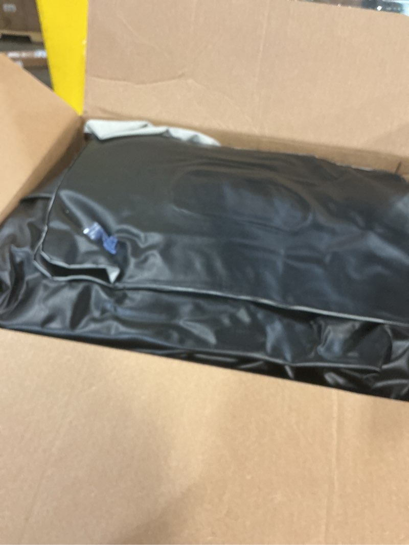 Condition photo showing As Is for king size air mattress inflatable bed with headboard and pillows,blow up sofabed