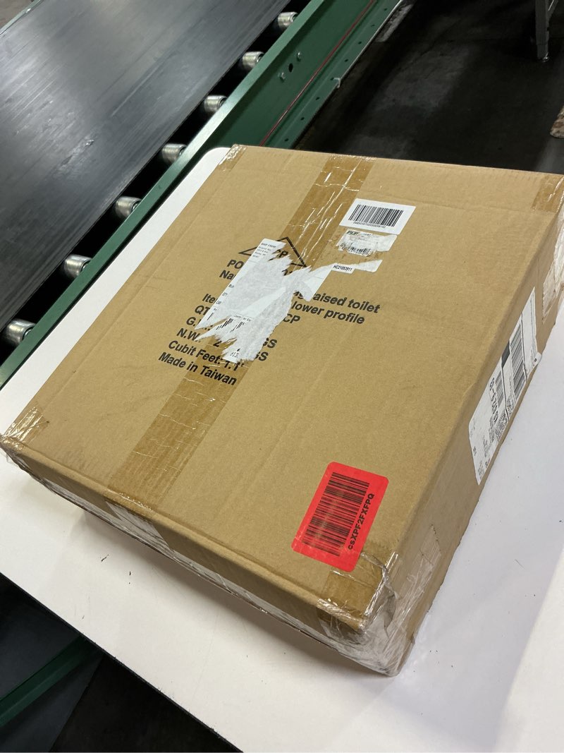Condition photo showing New/Like New for pcp 5" elevated toilet seat, universal fit, tall profile rise height lift, tightening stability lock, portable bath safety commode support