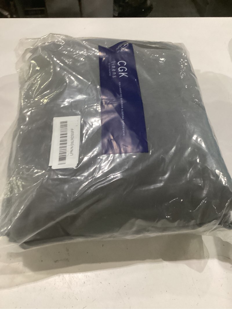 Condition photo showing Good Condition for king size 4 piece sheet set - comfy breathable & cooling sheets - hotel luxury bed sheets for women & men - deep pockets, easy-fit, extra soft & wrinkle free sheets - charcoal oeko-tex bed sheet set 07 - charcoal king