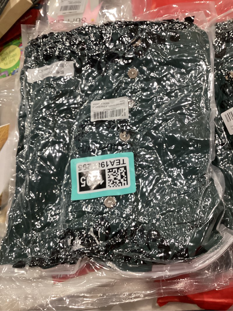 Condition photo showing New/Like New for Gardenwed Women's Vintage Midi Dress, Puff Sleeve Smocked Waist Button Front A-Line Casual Summer Sundress with Pockets Green X-Large