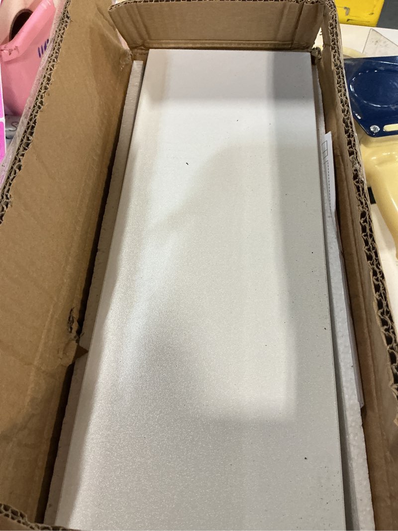 Condition photo showing New/Like New for richer house white floating shelves set of 3, modern bathroom shelves wall mounted shelves for wall decor, over toilet white wall shelves for bathroom bedroom, living room, kitchen white 2+1