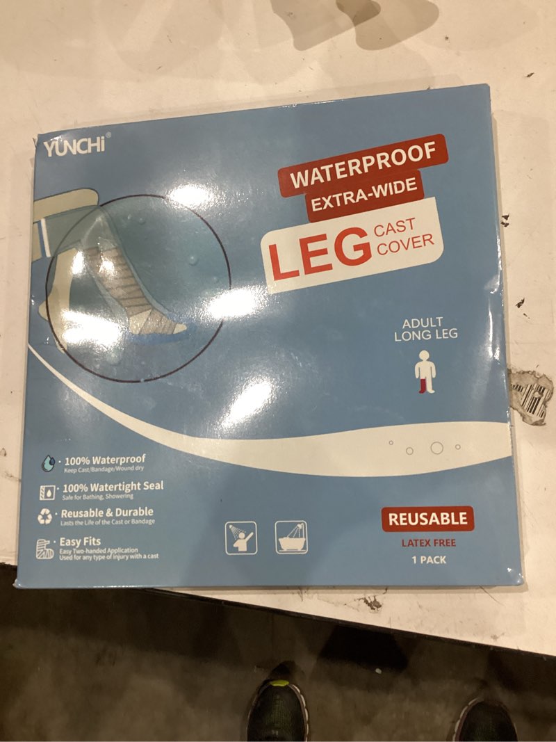 Condition photo showing New/Like New for yunchi upgraded extra wide full leg cast cover for shower after knee surgeries with non-slip bottom for leg wounds, bandage, large cast, knee immobilizer/brace, walking boots, reusable