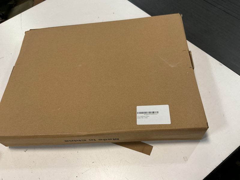 Condition photo showing New/Like New for Bamboo Cutting Board Set with Knife Sharpener – Thick Wood Boards with Juice Groove, Silicone Container & Handles Non-Toxic Over Sink Design Ideal Kitchen Gifts