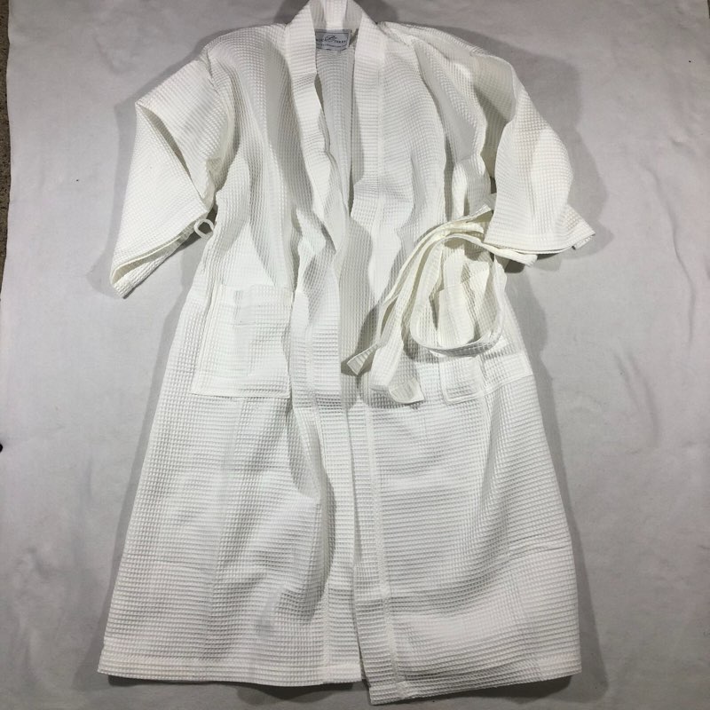 boca terry robe unisex mens womens kimono waffle basic white