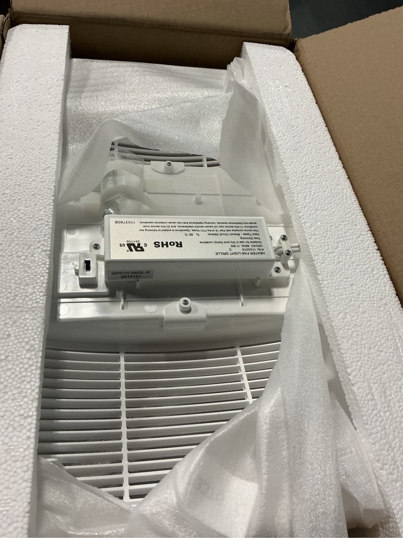 Condition photo showing Good Condition for broan-nutone bathroom exhaust fan with heater quiet 1.5 sones, 80 cfm and 3-level cct lighting, powerful ventilation and warm comfort for any bathroom 80 cfm led light fan and heater