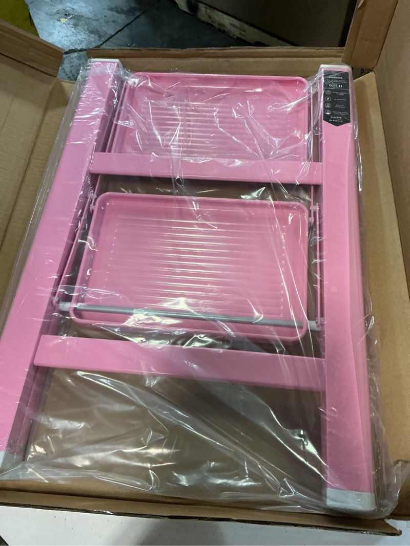 Condition photo showing Good Condition for GameGem Pink 2 Step Ladder, Small Kitchen Step Stool for Adults, Widen 7.9Inch Pedal for Comfortable Use, Sturdy and Cute Step Ladder with Anti-Slip Foot, More Friendly to Women, 330Lbs Load