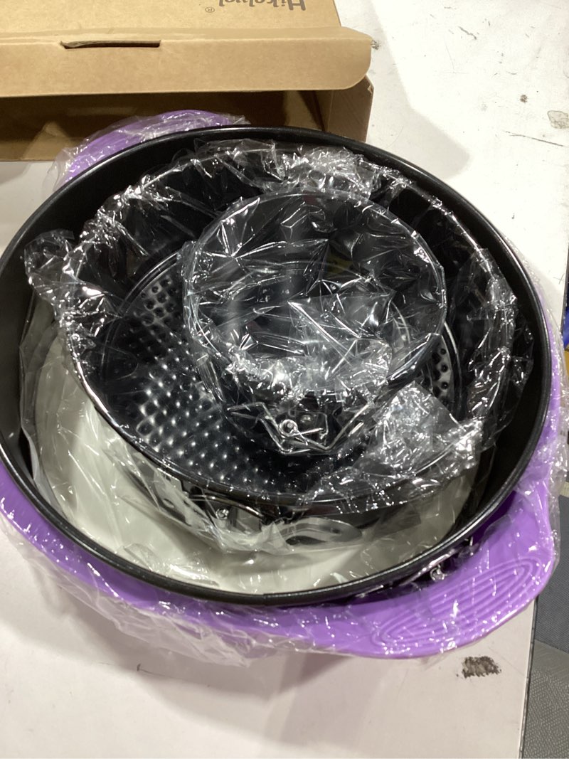 Condition photo showing Good Condition for springform pan set of 3 leakproof spring form pan for cheesecake, nonstick 4 7 9 inch cheesecake pan with silicone protector, springform cheese cake pans sets for baking with 50pcs parchment paper 4+7+9 inch