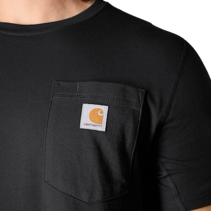 carhartt men's black medium weight jersey short sleeve solid t-shirt (l)