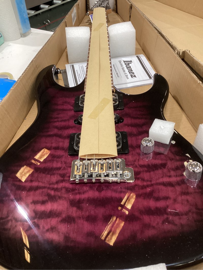 Condition photo showing Good Condition for ibanez grx 6 string solid-body electric guitar, right, transparent violet sunburst, full (grx70qatvt) transparent violet sunburst guitar