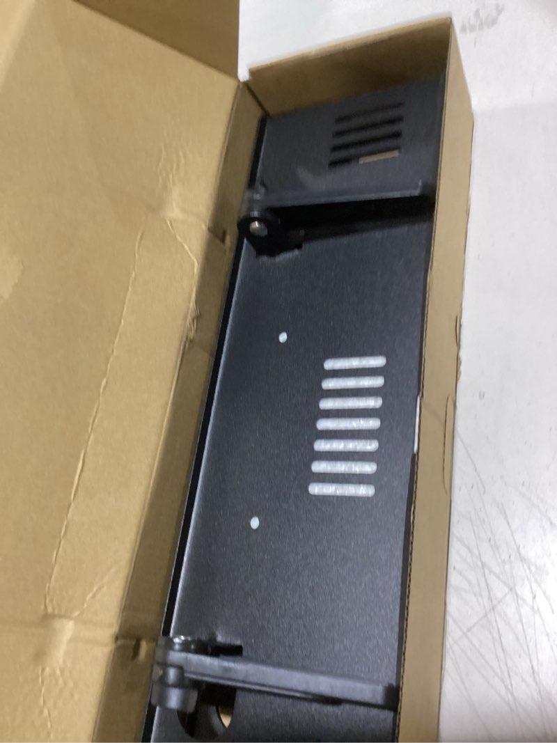 Condition photo showing Good Condition for soundbar mount, no drilling steel tv top shelf fits most of sound bars up to 15 lbs, universal sound bar tv mount bracket, sound bar stand compatible with samsung, sony, lg,bose, 33.8x4.7inch black 33.8"