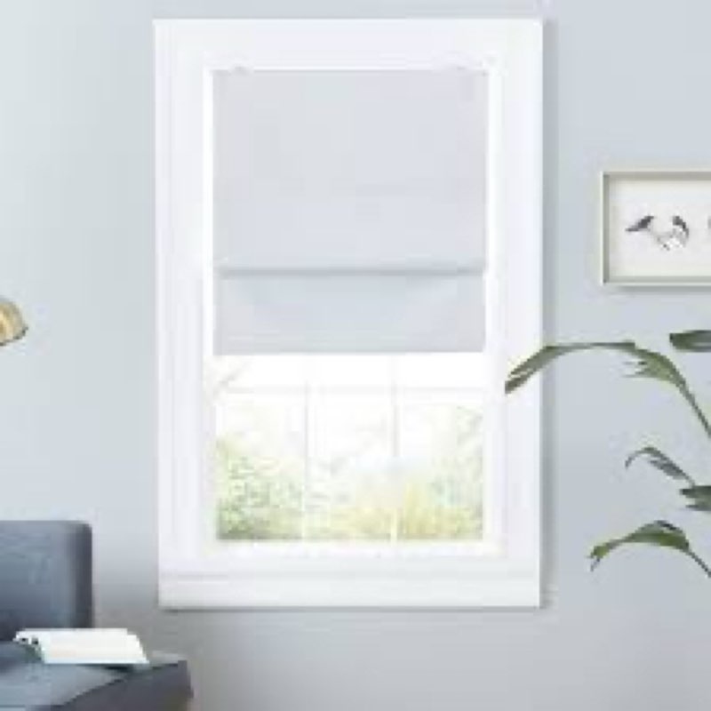 Exclusive Home Esme Total Blackout Roman Shade Blind Size: 27" W x 64"L, Color: White