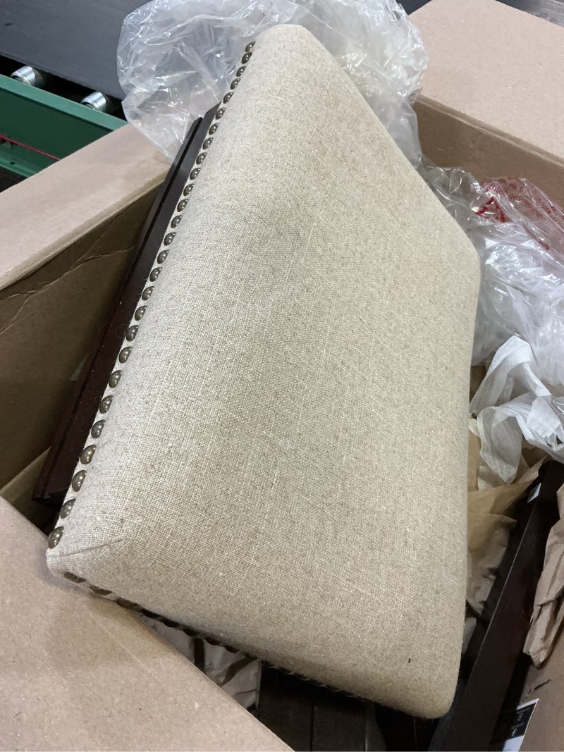 Condition photo showing As Is for linon backless counter stool, brown