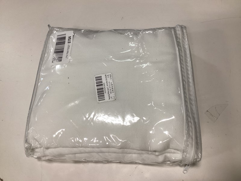 Condition photo showing New/Like New for Extra Long White Curtain 108 inches Long 2 Panels Set for Living Room Back Tab Modern Farmhouse Decor Cotton Textured Off White Sheer Linen Curtains 108 inch Length for Large Window 9 FT Tall 52"W x 108"L (Pack of 2) White