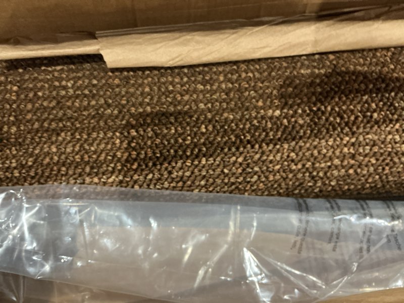 Condition photo showing Good Condition for jsei dirt trapper door mat 36"x60" non-slip washable entrance mat, dog doormats, absorbent & fade-resistant floor mats, low profile welcome mats for entryway, front door, and inside entrance, brwon brown 36'' x 60''