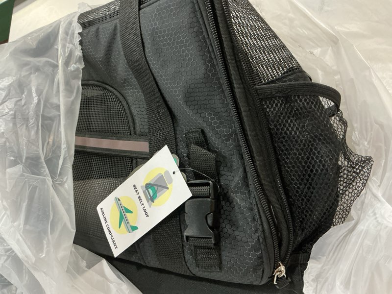Condition photo showing Good Condition for petami airline approved pet carrier for cat, soft sided dog carrier for small dogs, cat travel supplies accessories for indoor cats, ventilated pet carrying bag medium large kitten puppy, large black black large - 19.5"l x 10.2"w x 12"h