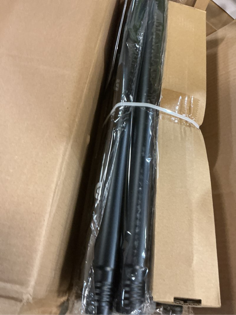 Condition photo showing New/Like New for 2 Pack Black Curtain Rods for Windows 48 to 84 Inch, Decorative 1 Inch Window Treatment Rods with Aluminium Twisted Cage Finial, Adjustable Heavy Duty Metal Farmhouse Drapery Pole Black 36''-88'' (2 Pack)