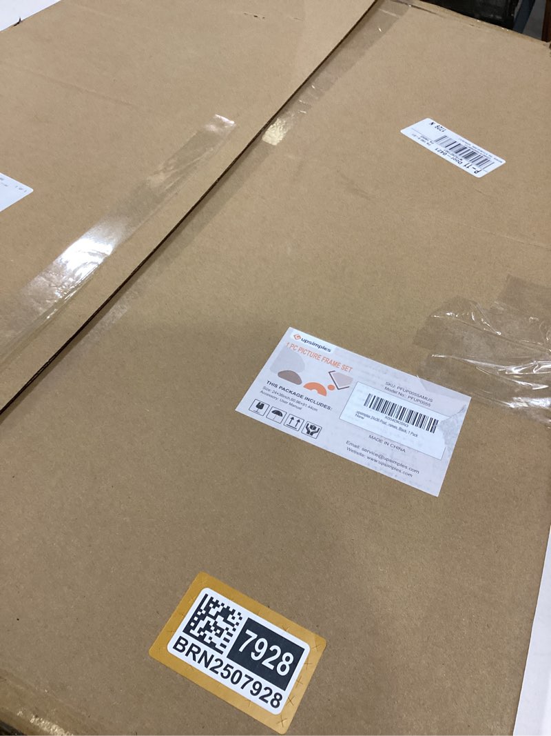 Condition photo showing Good Condition for upsimples 24x36 Poster Frame, Display Pictures 20x30 with Mat or 24 x 36 Without, Wall Hanging Picture Frames, Black, 1 Pack Black 24x36