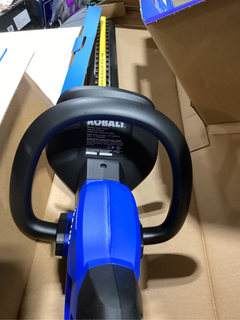 Condition photo showing As Is for kobalt cordless hedge trimmer kit 