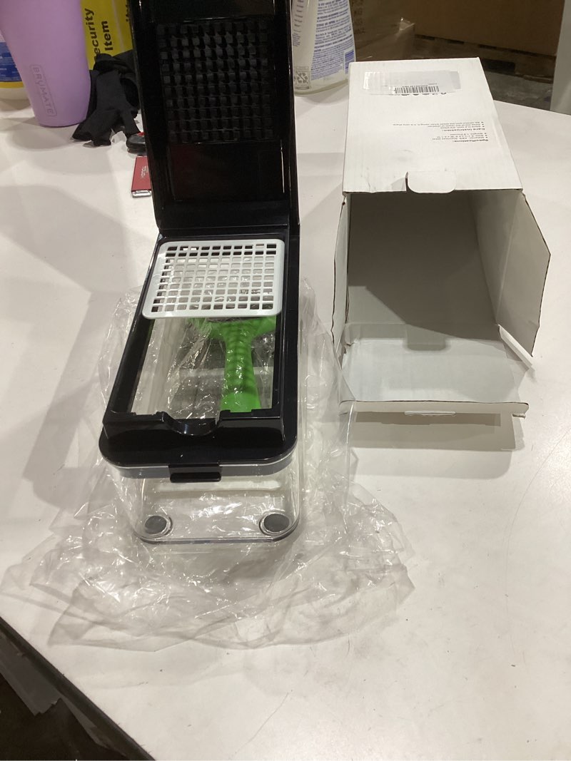 Condition photo showing New/Like New for Vegetable Chopper, Onion Chopper Dicer, Mandoline Slicer, Food Chopper with Container, Vegetable Cutter for Salad Potato Carrot Garlic?2 Blades, Black? Black 2 Blades