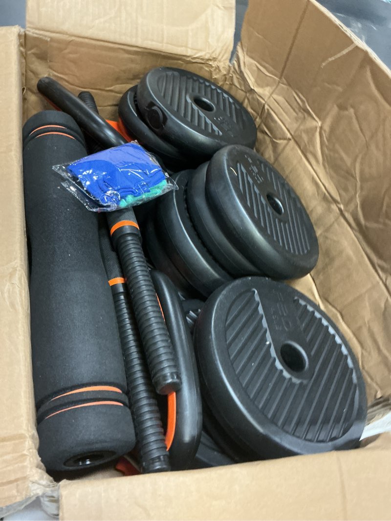Condition photo showing Good Condition for feierdun adjustable dumbbells, 20/30/40/45/70/90lbs free weight set with connector, 5 in1 dumbbells set used as barbell, kettlebells, push up stand, weight plate, fitness exercises for home gym suitable men/women