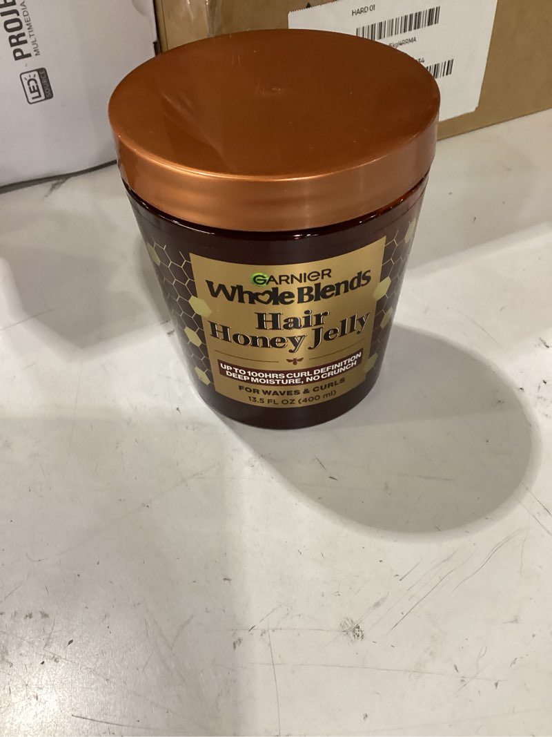 Condition photo showing New/Like New for garnier, whole blends honey treasures curl jelly treatment, 13.5 fl oz