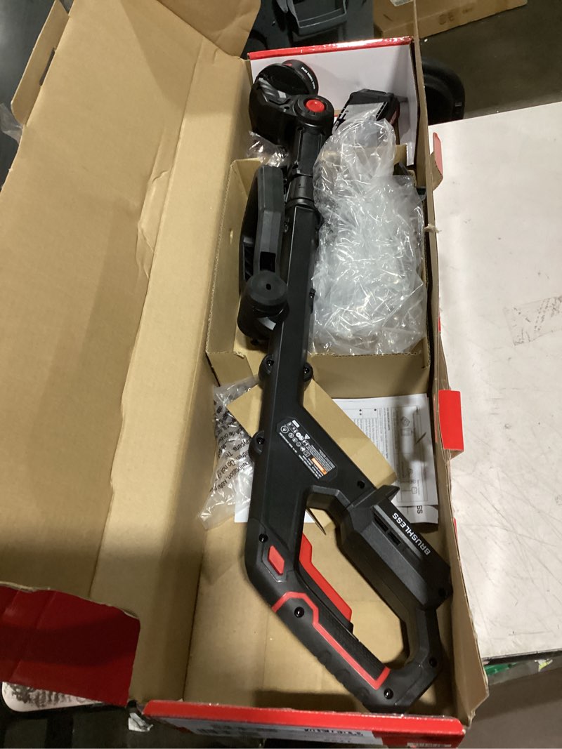 Condition photo showing Good Condition for hyper tough 12" 20v brushless cordless string trimmer with 20v max 2.0ah battery and charging cable