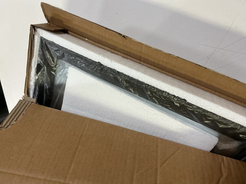 Condition photo showing New/Like New for AAZZKANG Black Mirrors for Wall Rectangle Wood Framed Large 20"x16" Decorative Wall Mirror for Bedroom Bathroom Living Room Dressing Room Entryway 20"L x 16"W Black
