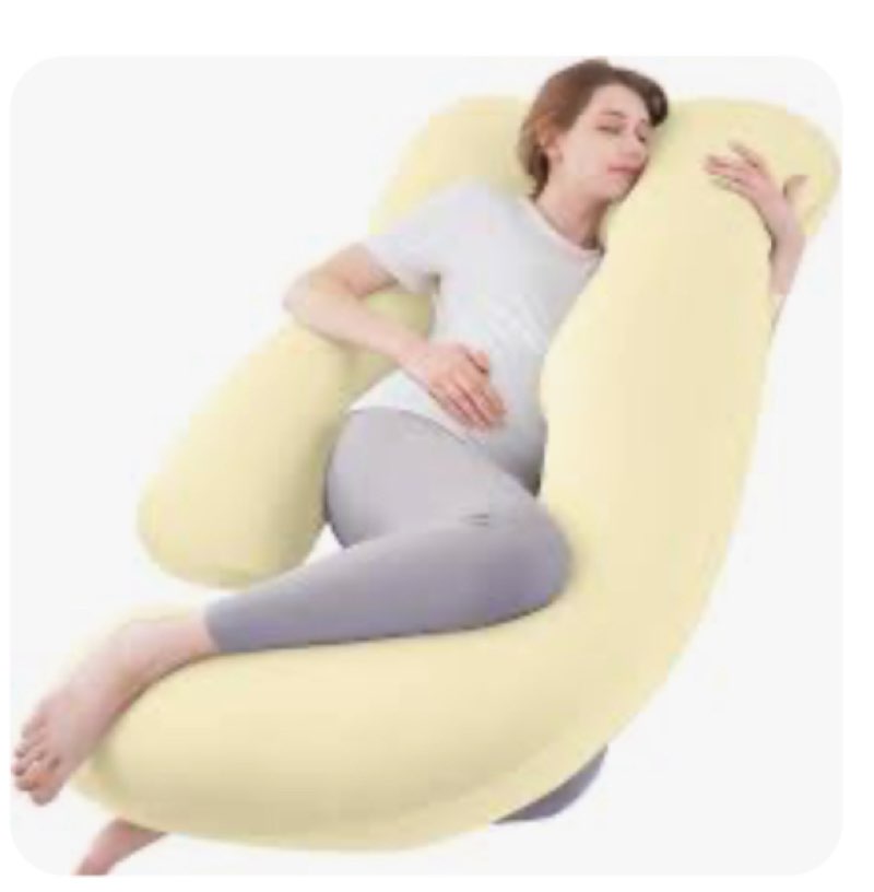 Pharmedoc Pregnancy Pillows, C-Shape Full Body Pillow – Jersey Cover Yellow– Pregnancy Pillows for Sleeping – Body Pillows for Adults, Maternity Pillow and Pregnancy Must Haves, New Mom Gifts