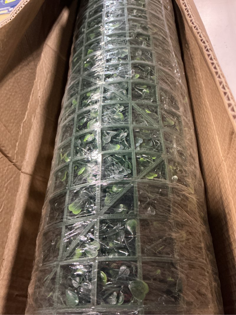 Condition photo showing New/Like New for artificial boxwood backdrop roll: 40"x120" (33.5 sqft) uv-anti greenery faux grass hedge for indoor outdoor green wall decor, patio privacy screen, garden fence covering