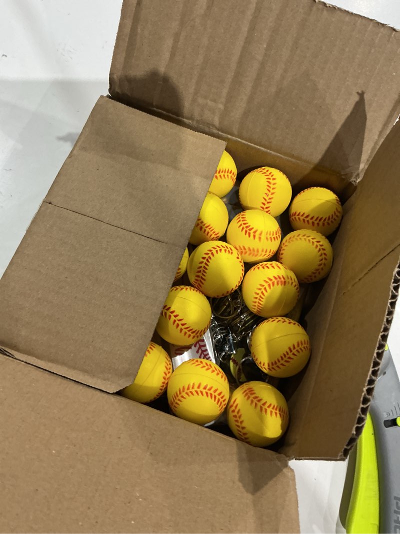 Condition photo showing New/Like New for 295 pieces softball party favors supplies set bulk mini softball slap bracelet tattoo sticker keychain adjustable bracelet goodie bag fillers for sports softball party gifts bags (softball)