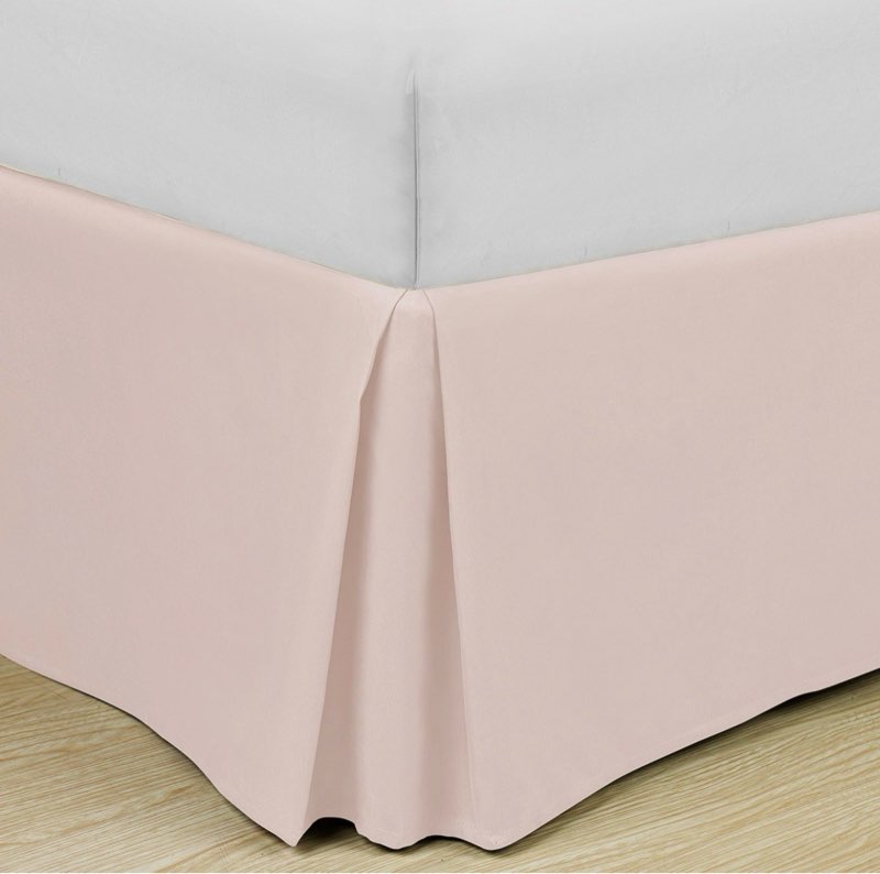 Cathay Home Double Brushed Microfiber Pleated Easy Fit Bed Skirt, Ultra Soft, Fade and Wrinkle Resis, King, Pink Blush