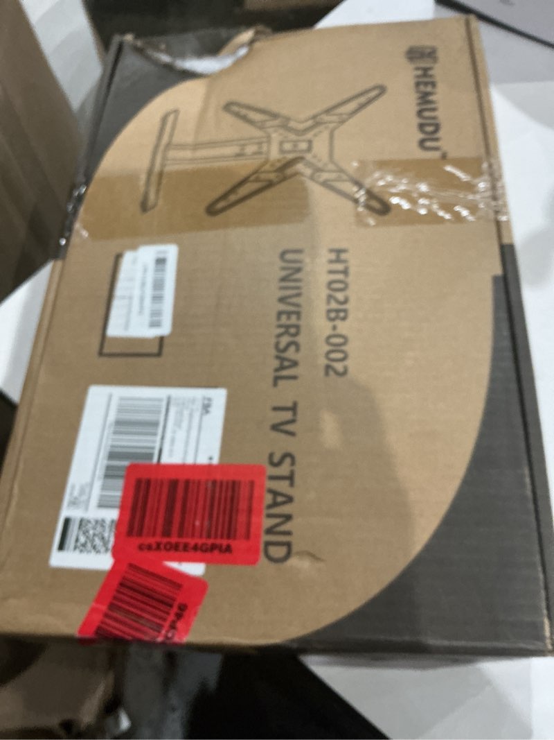 Condition photo showing Good Condition for Hemudu Universal Swivel TV Stand/Base Table Top TV Stand for 21 to 50 inch TVs with 90 Degree Swivel, 4 Level Height Adjustable, Heavy Duty Tempered Glass Base, Holds up to 99lbs, HT02B-002 15 x 9.9 x 23.3 inches (For 21"-50" TVs)