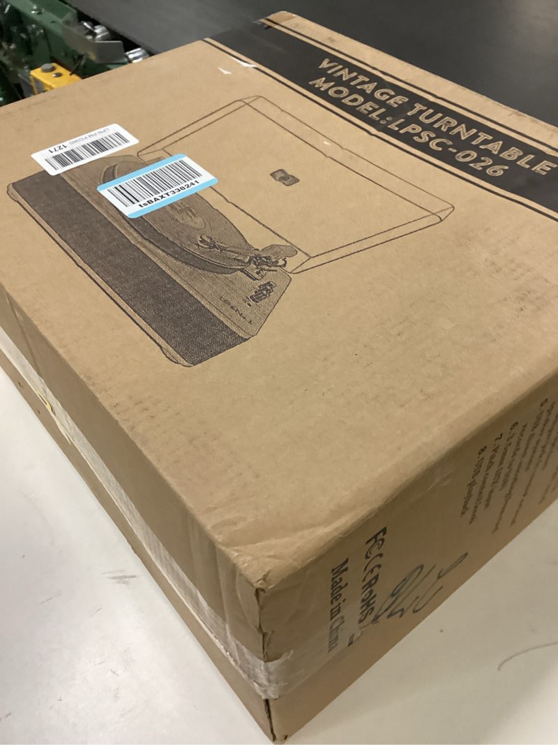 Condition photo showing New/Like New for LP&NO.1 Record Player Turntable with Built-in Speakers and USB Play&Recording Belt-Driven Vintage Phonograph Record Player 3 Speed for Entertainment and Home Decoration?Mahogany Wood?