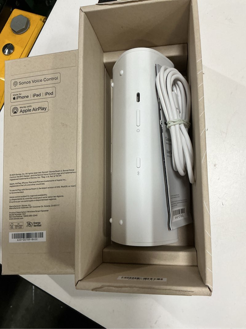 Condition photo showing As Is for sonos roam 2 - white - portable waterproof bluetooth speaker