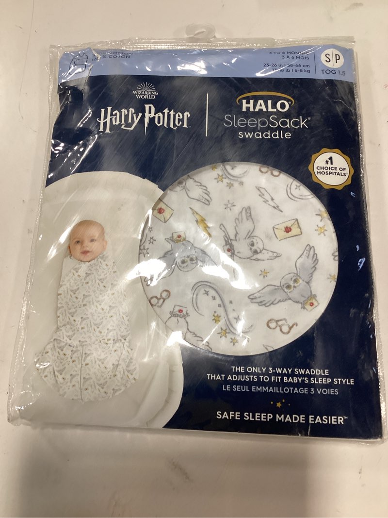 HALO Harry Potter 100% Cotton Sleepsack Swaddle, 3-Way Adjustable Wearable Blanket, TOG 1.5, Harry P