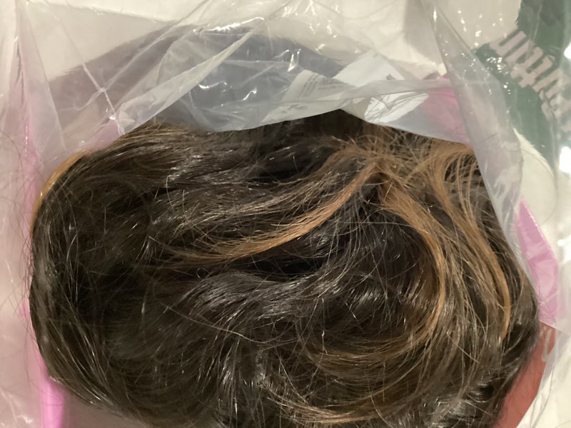 Condition photo showing Good Condition for aisi hair dark brown with highlights wig for women, long wavy lace hairline middle part synthetic heat resistant wig for daily party-26 inch