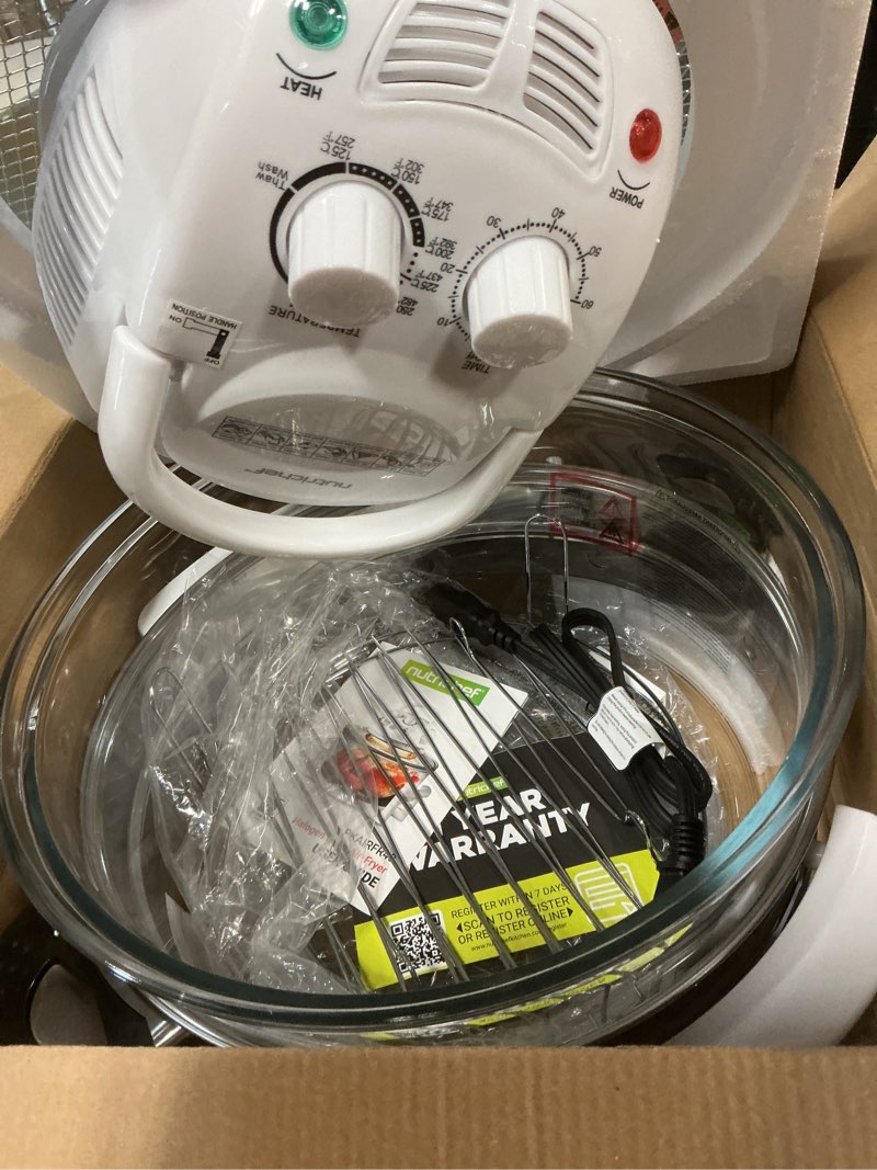 Condition photo showing Good Condition for nutrichef air fryer, infrared convection, halogen oven countertop, cooking, stainless steel, 13 quart 1200w, prepare quick healthy meals, for french fries & chips, white (pkairfr48) great for french fries & chips