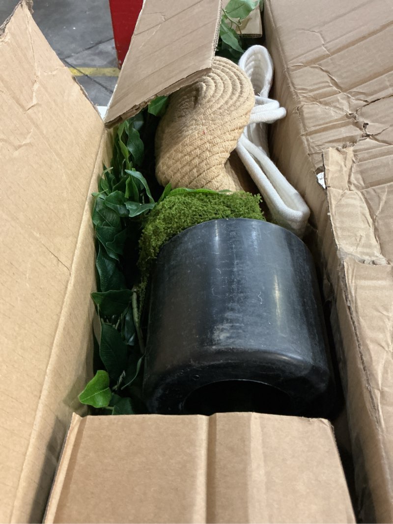 Condition photo showing Good Condition for warmplants artificial ficus tree, 5ft tall fake ficus tree with basket, faux plant for indoor outdoor home livingroom office garden porch décor ficus 5ft