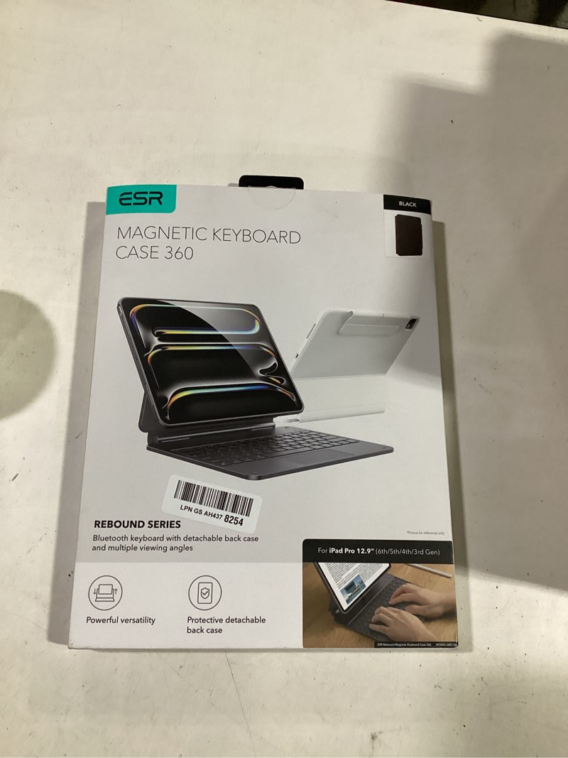 Condition photo showing Good Condition for esr ipad pro 12.9 case with keyboard, easy-set magnetic stand, portrait/raised modes for ipad ipad pro 12.9(6th/5th/5th/3rd), removable protective case, rebound 360 series, black ipad pro 12.9" (2018-2022) black
