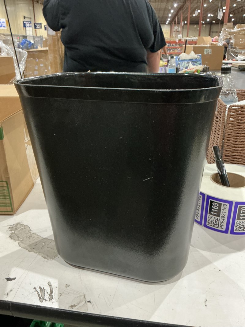 Condition photo showing Good Condition for rubbermaid commercial products fire resistant wastebasket 14 qt/3.5 gal, black, for hospitals/schools/hotels/offices/homes black 3.5 gallons