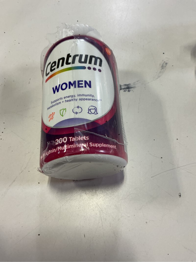 Condition photo showing New/Like New for (Exp 07/26 ) Centrum Multivitamin Tablet for Women, Multivitamin/Multimineral Supplement with Iron, Vitamin D3, B Vitamins and Antioxidant Vitamins C and E, Gluten Free, Non-GMO Ingredients - 200 Count Unflavored - New Formula 200 Count (Pack of 1)