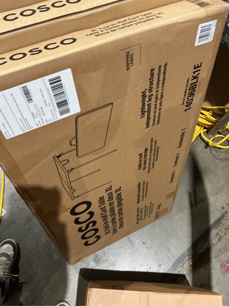 Condition photo showing New/Like New for coscoproducts cosco xl 38.5" fold-in-half card table w/handle, black, indoor & outdoor, wheelchair accessible