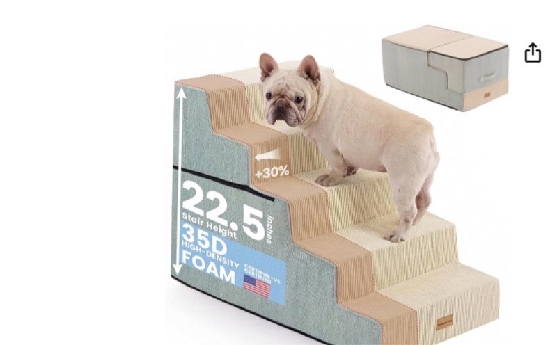(Different colors )Pet Dog Stairs for Large Dogs 22.8\" H, 5-Step Extra Wide Dog Stairs for High Bed, Pet