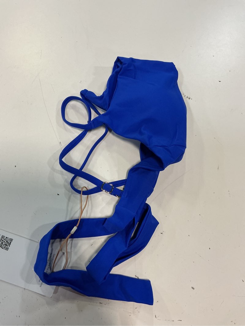 Condition photo showing Good Condition for women's italian scoop neck bikini top, s, electric blue