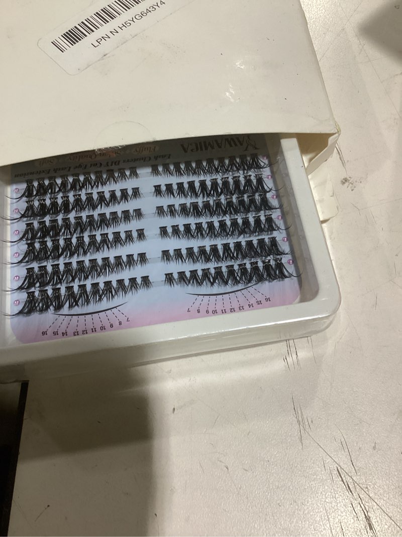 Condition photo showing Good Condition for yawamica lash extension kit 50d 80d cat eye lashes clusters kit 7-16mm wispy cluster eyelash extensions kit d curly eyelash clusters 240pcs individual lashes with bond and seal lash tweezers diy lash 50d+80d-cat eye lash kit