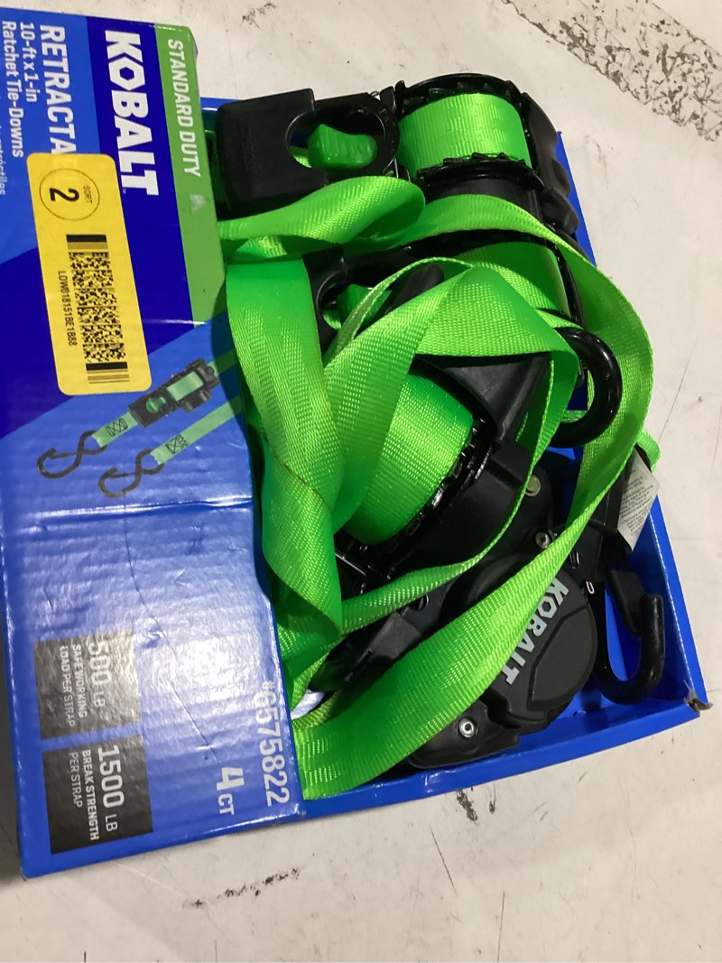 Condition photo showing Good Condition for kobalt 1inch x 10ft kobalt retractable straps, 4pk,wll 500 lbsx