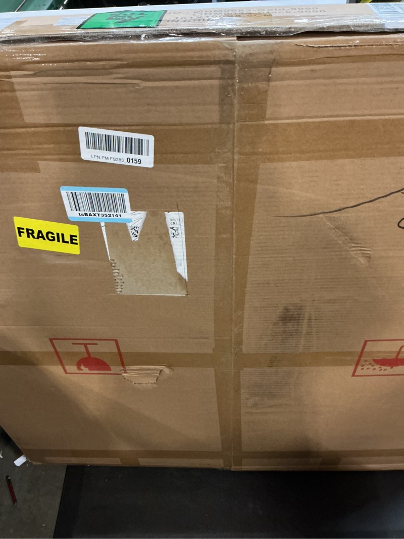 Condition photo showing Good Condition for large 35.5"x35.5" round mirrors for wall decor with gold geometric pattern, beveled edge, gold decorative mirror for retro living room, stylish entryway, bedroom and bathroom