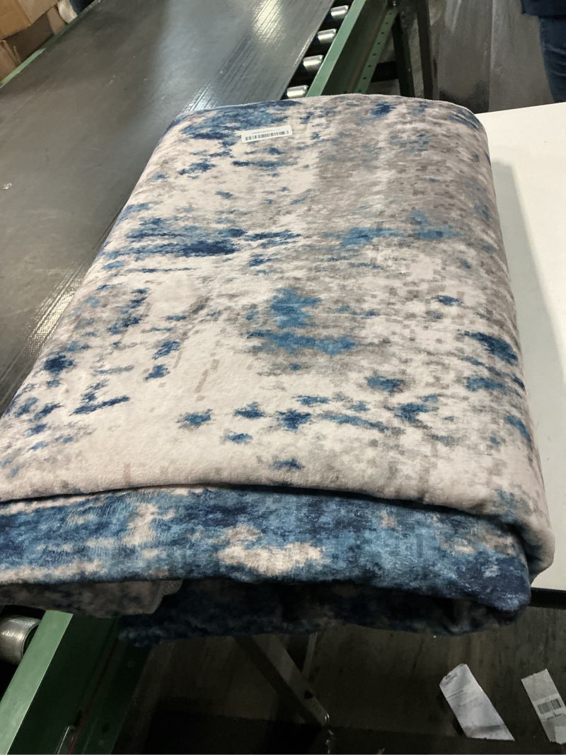Condition photo showing Good Condition for Washable Area Rugs 8'x10' Non-Slip Modern Abstract Soft for Living Room Entryway Bedroom Nursery, Print Pattern, Blue Grey Navy Gray Blue/Gray 8' x 10' (Rectangular)